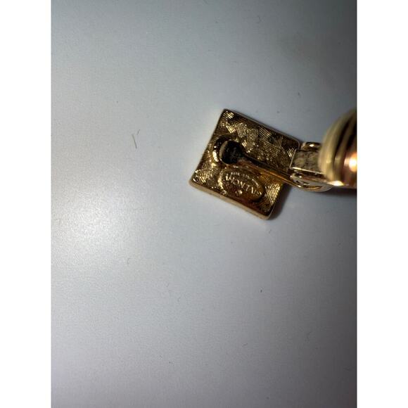 Givenchy Square 4G Logo Clip-On Earrings - Vintage Gold-Tone - Picture 3 of 5